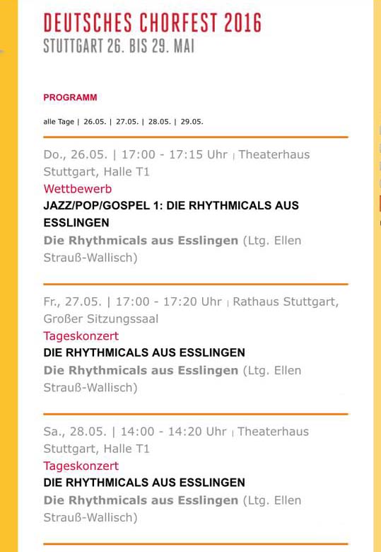 Termine Deutsches Chorfest 2016